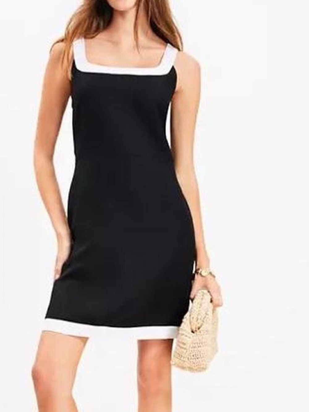 NWT Abercrombie & Fitch Classic Black & White Square Neck Shift Dress